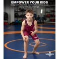 thumbnail image 3 of Exxact Sports Plain Youth Wrestling Singlet For Boys, Premium Powerlifting Singlet, Kids Wrestling Singlets For Training - (Maroon, YM), 3 of 6