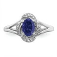 thumbnail image 5 of Sterling Silver Rhodium-plated Diam. & Created Sapphire Ring QBR12SEP, 5 of 5