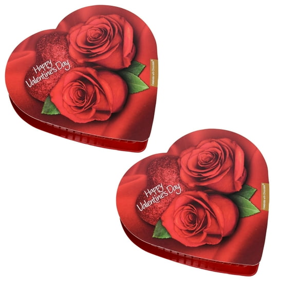 Happy Valentine's Day Heart-Shaped Chocolate Gift Boxes, Assorted Chocolates Candy for Snacking Valentine's Gifts Easter Basket Stuffer Goodie Bag Filler Holiday Birthday Party Favor 2oz Set of 2