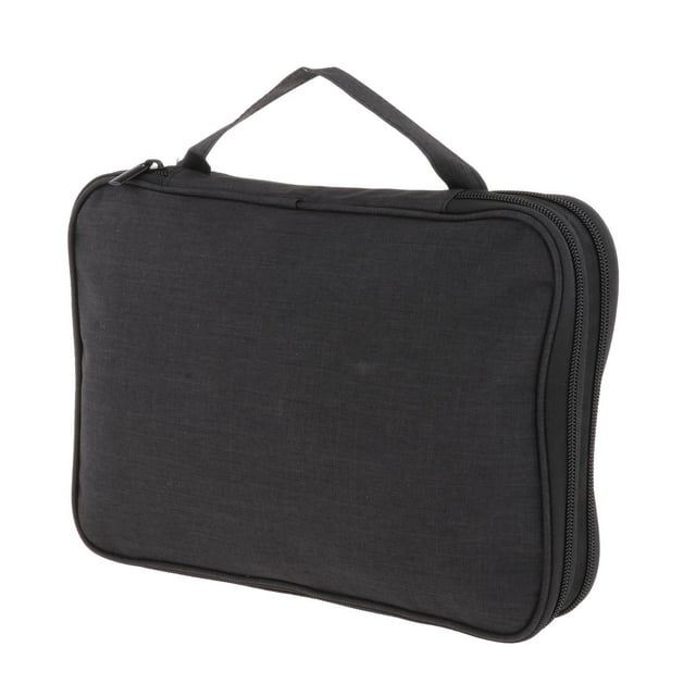 Bolsa de almacenamiento para correa de reloj, estuche de viaje para correa de reloj, organizador de dispositivos electrónicos Negro Dual