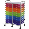 Double Storage Craft Cart with 20 Multicolor Drawers