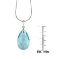 thumbnail image 2 of Austrian Crystal Teardrop Sterling Silver Snake Chain Necklace - Aquamarine Blue, 2 of 5