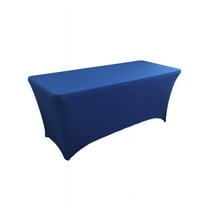 ZToonmas 4ft Stretch Spandex Tablecloth Elastic Spandex Massage Bed Stretch Wrinkle Free Table Covers for Party Wedding Birthday Banquet Vendor Blue