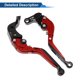 thumbnail image 5 of Palancas de freno y embrague cortas/largas únicas para Suzuki GSXR600 2006-2025, palanca de freno ajustable en 6 posiciones, mango rojo con extremo negro, 1 par, 5 of 7