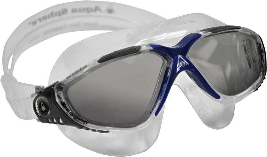 Smoked Lens Blue Swimming Goggles Aqua Sphere Vista Swimming Mask 