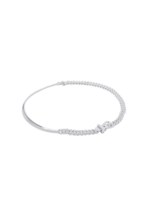 Pre-Owned Herms Boucle Cellier Inflexible Necklace, SV925 Silver, Size PM/44, HERMES