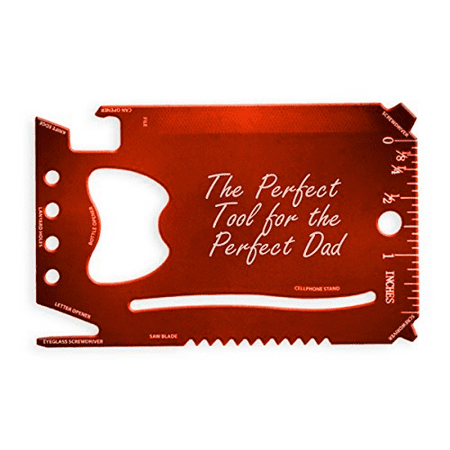Wallets For Men Shark Perfect Tool For Perfect Dad Father's Day Gift - 3D Laser Engraved Wallet Multi Tool 12 Function (Red) ()