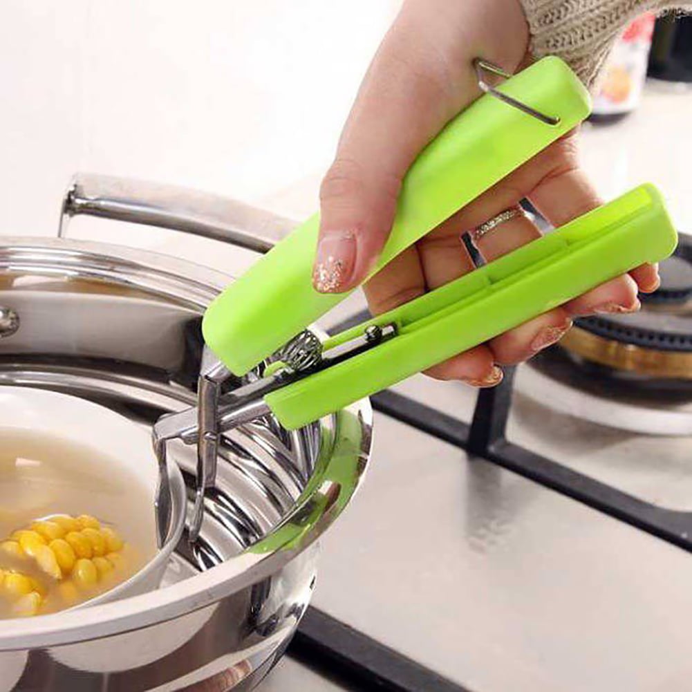 Yin Stainless Steel Silicone Handle Hot Bowl Dish Clamp Pot Pan Holder  Kitchen Tool 