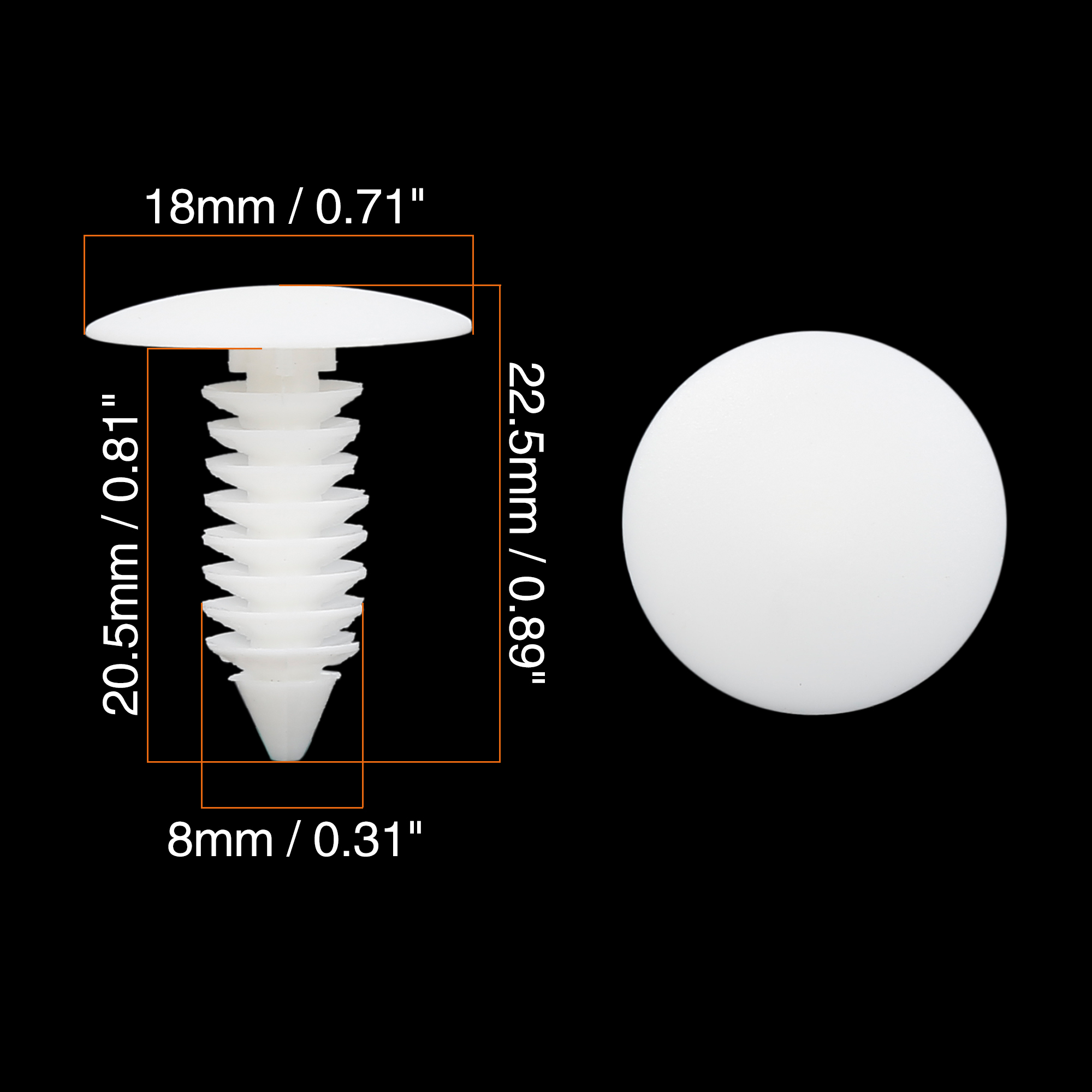 Unique Bargains 40pcs 8mm Auto Car Plastic Rivets Interior Weatherstrip Clips White