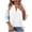White, variant on Besolor 3/4 Sleeve Tops for Women Quarter Zipper V Neck Causal Loose Pullover Athletic Golf Shirts Solid Color