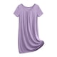 thumbnail image 1 of TaTaai Women's Summer Casual Fashion Solid Crew Neck Short Sleeve Mini Nightgown Soft Comfortable Short Dress Gift, 1 of 9