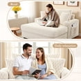 thumbnail image 6 of ATHOPE 53"W Oversized Chaise Lounge Chair Indoor, Corduroy Couch Chair with Pillows, Comfy Reading Chairs with Wide Arms, Upholstered Sleeper Sofa for Living Room, No Assembly Required, Beige, 6 of 9