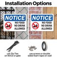 thumbnail image 3 of (2 Pack) No Food No Drink Allowed OSHA Notice Sign 18 Inch X 12 Inch Indoor / Outdoor Rust-Free Aluminum Metal Signs for Workplace, Workshop, and Construction Site, Made in the USA, 3 of 8