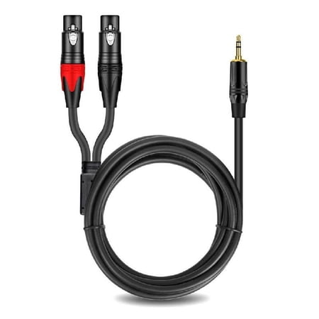 3.5mm Stereo to 3Pin Double Cable Auditory Mixer Connection Cord for Auditory