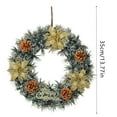 thumbnail image 3 of Artificial Christmas Wreath with Festive Ornaments - 13.7 Inch Red Gold Front Door Wreath for Xmas Holiday Hanukkah Decor, 3 of 7