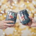 thumbnail image 2 of 12oz Stemless Wine Tumblers Dark Blue Christmas Santa Pattern Vacuum Insulated Stainless Steel Travel Tumbler Cups Mug with Lid and Straw for Champaign,Cocktail,Beer with Cleaning Brush, 2 of 5