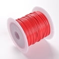 thumbnail image 1 of Xiao Hua Cuerda de cera textil de fibra de 1 mm para collares, pulseras, joyas y trenzado (2 rollos), color rojo, 1 of 5
