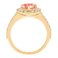 thumbnail image 3 of 2.03 ct Heart Cut Simulated Red Diamond with Simulated Diamond Halo Accents 14K Yellow Gold Womens Engagement Ring, 3 of 4