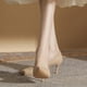 thumbnail image 4 of Zapatos de vestir clásicos con punta en punta y tacones altos para mujer (Beige 39), 4 of 9