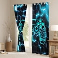 thumbnail image 3 of Manfei Multicolor Cartoon Console Curtains Pack of 2 (42x84 Each),Gamer Gaming Curtains Blackout,Blue Honeycomb Hexagon Bedroom Curtains For Adults,Luxury Bedroom Decor, 3 of 6