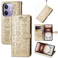 thumbnail image 1 of Funda Cartera FOXDOCK para OPPO A3 4G , Flip PU con Relieve de Gatos y Perros, Tarjetero y Soporte, 1 of 6