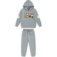 thumbnail image 4 of IUYRTFE Kids Halloween Hooded Sweatshirt Set Long Sleeve Pullover Two Piece Outfit Fall Winter Warm Casual Playwear Party Wear Toddler Boys Girls Clothing(Gray,12 Years), 4 of 5
