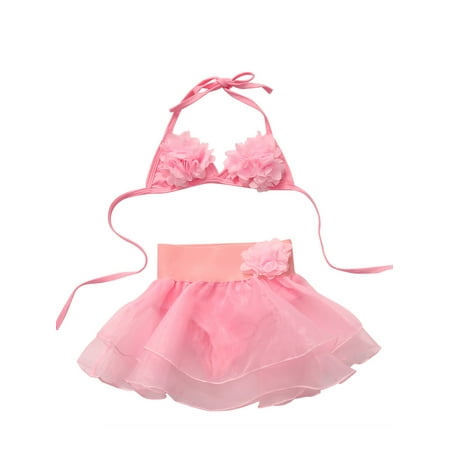 

Pudcoco Kids Girl Children Flower Swimmable Swimsuit Bikini Set Costume