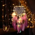 thumbnail image 3 of Pendentif Décoratif Attrape-Rêves Plume Ornement Lumineux Design en Forme de Cœur Attrape-Rêves compatible Chambre Newway, 3 of 5