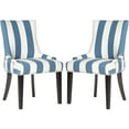 thumbnail image 2 of SAFAVIEH Lester 19" H Contemporary Glam Dining Chair, Blue/White/Espresso, Set of 2, 2 of 10