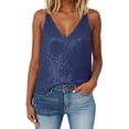 thumbnail image 7 of GEWSEY Womens Full Sequin Tank Tops Glitter Club Party Sleeveless Shirt Sparkle Blouses V-Neck Loose Shimmer Vests (Navy, XL), 7 of 7