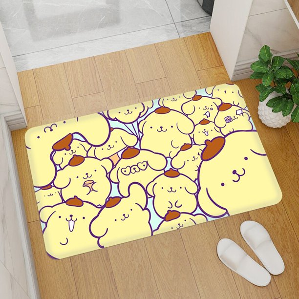 Alfombra de purpurina con pompón para cocina, Felpudo de bienvenida para entrada, sala de estar, baño, oración de pies, suelo de puerta de baño Fivean unisex