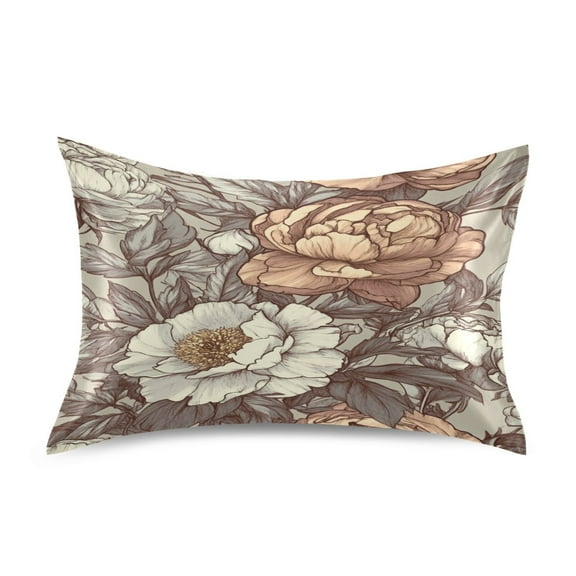 Inspired Floral Satin Pillowcase 20''x26'' Double-Sided Print Soft Wrinkle Resistant