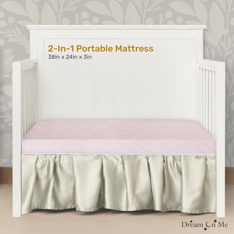 Evolur Rest EZ 2 in 1 Mini Crib Mattress, Pink photo 8