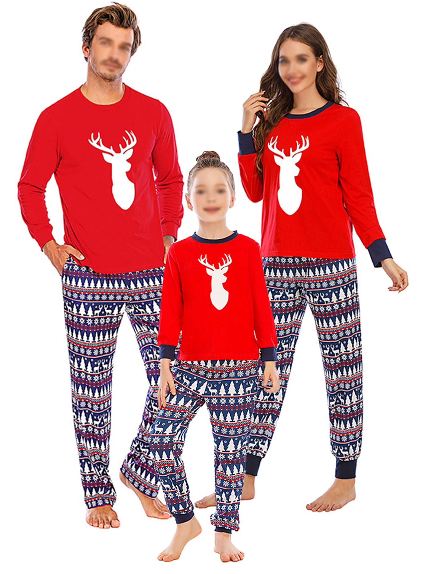 Avamo Christmas Comfy Nightwear Family Matching Long Sleeve Crew Neck T Shirt + Cotton Pants Trousers Girls Couples and Kids Tie Dye Pyjamas Set - Walmart.com