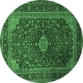 thumbnail image 1 of Ahgly Company Indoor Round Persian Emerald Green Traditional Area Rugs, 5' Round, 1 of 4