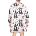 thumbnail image 2 of Wearable Oversized Blanket,Boston Terrier Puppy Dog Wearable Blanket Hoodie for Adults,Cozy Hooded Blankets with Super Pockets,Super Warm Fuzzy Pullover for Women & Men, 2 of 6