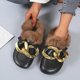 thumbnail image 4 of Retro mujer Vintage Casual gran gancho de bloqueo de Metal y bucle Enviros polar tacones bajos Slingback Otoño Invierno zapatos de punta redonda Wmkox8yii  shkj395, 4 of 6