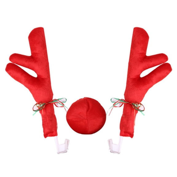 Reindeer Car Set Reindeer Car Antlers & Nose Set Holiday Automobile Decorations Set Party Accessory