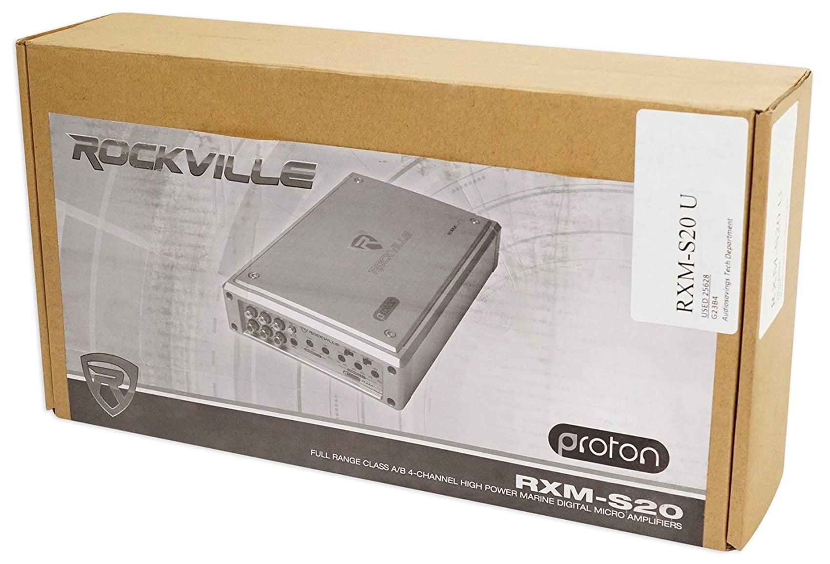 Rockville RXM-S20 Micro Marine/ATV Amplifier 1600w Max 4 Channel 4x100w
