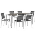 thumbnail image 3 of Modway Shore 7 Piece Outdoor Patio Aluminum Dining Set in Silver Black, 3 of 8