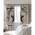 thumbnail image 4 of Texas Star Vintage Blackout Curtains for Bedroom Living Room Darkening Curtains 96 Inches Long Brown Retro Berry Beige Wooden Branches Window Curtain 2 Panels Set Window Treatment Drapes 52"x96", 4 of 9