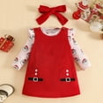 thumbnail image 3 of mgoYE Toddler Baby Girl Halloween Outfit Baby Kids Ruffle Long Sleeve T-Shirt Tops + Plaid Overall Skirt|Red 9-12 Months, 3 of 5