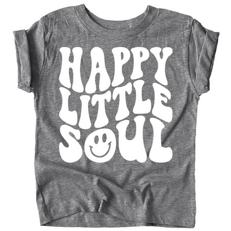 

Olive Loves Apple Happy Little Soul Retro Girls Shirts Granite Heather Shirt 5-6