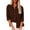 Brown, variant on Womens Color Button Shirts V Neck Loose Blouse Longt Sleeve Casual Work Tunic Tops with Pocket