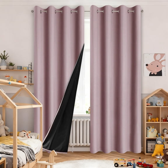 Heat Blocking Blackout Thermal Insulated Door Curtain, Privacy Room Separators Divider Wall, 60-70% Soundproof Noise Reducing Doorway Curtains, 52.0x94.9", 1 Panel, Dry Rose