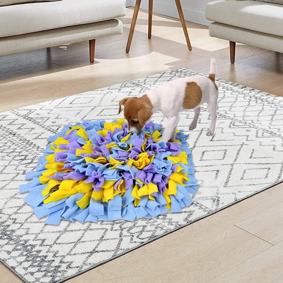 Snuffle Mat Pet Dog Feeding Mat, Wooly Washable Snuffle Mat Feeding Mat ,17*17 inch Interactive Dog Puzzle Toys Encourages Natural Foraging Skills