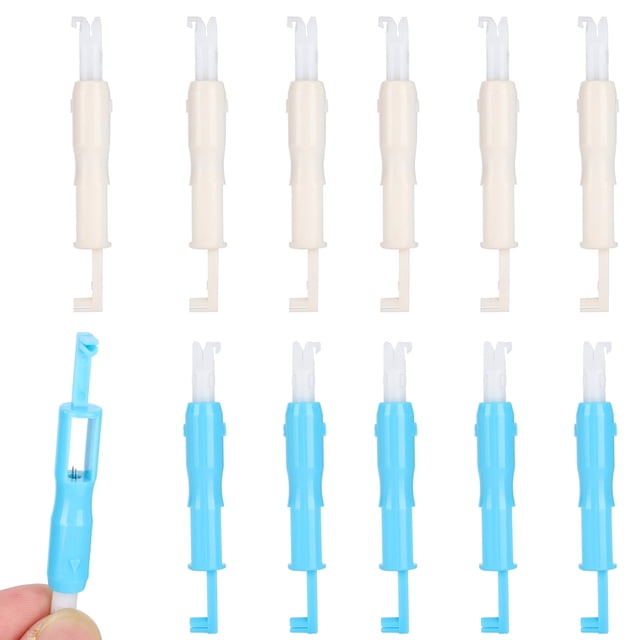 Enhebrador de agujas, 12 Uds., enhebrador automático de plástico, accesorio para máquina de coser, diseño revolucionario Jadeshay A