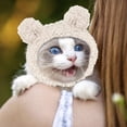 thumbnail image 5 of Dalrosia Cute Cat Costume Warm Bear Hat for Cat Adjustable Soft Small Pet Headwear Bear Hat for Cat Puppy Dog, 5 of 5