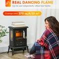 thumbnail image 4 of HOMCOM 23" Electric Infrared Fireplace Stove, Freestanding Fireplace Heater with Realistic Flame, Adjustable Temperature, Timer, 1000W/1500W, Black, 4 of 10