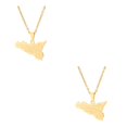thumbnail image 4 of Transemion Stainless Steel Map Necklace Personalized Jewelry Piece For Map Lovers Personality Map Of Sicilia Stylish Gift gold 2Set, 4 of 6